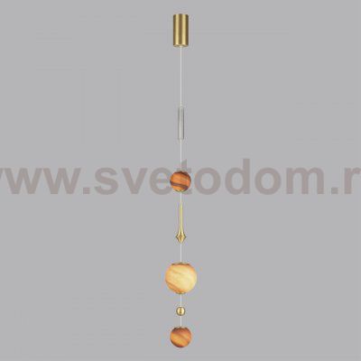 5457/5L MODERN ODL_EX26 светлая сатин.латунь/белый/бежевый/коричневый/металл/стекло Подвес LED x 5W 2500K CALLISTO