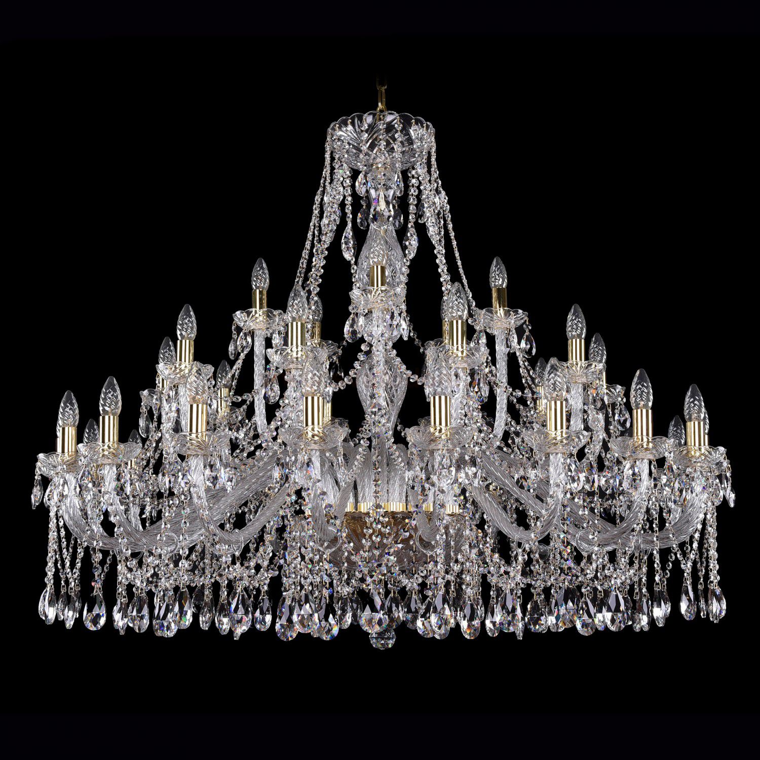 Большая хрустальная люстра Bohemia Ivele 1413/20+10+5/460-100/G