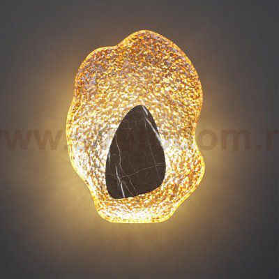 5461/12WLA L-VISION ODL_EX26 черный/янтарный/коричневый/металл/стекло/мрамор Настенный светильник LED x 12W 3000K CORALLA