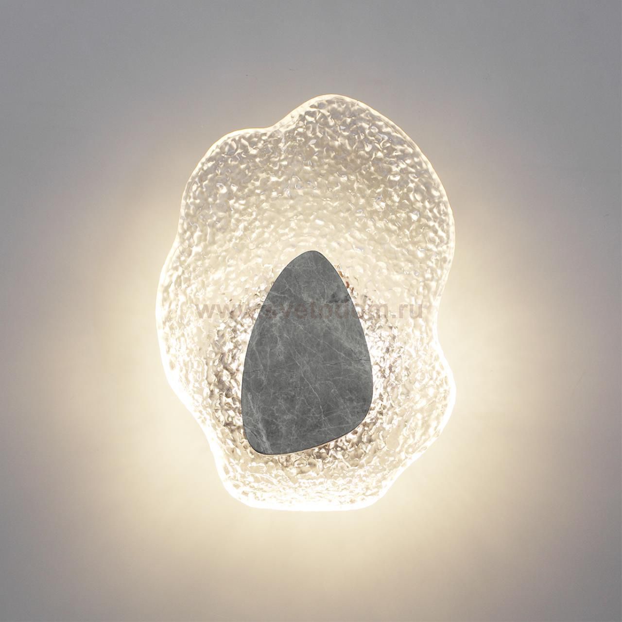 5461/12WLB L-VISION ODL_EX26 черный/прозрачный/серый/металл/стекло/мрамор Настенный светильник LED x 12W 3000K CORALLA