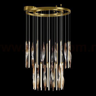 5468/150L L-VISION ODL_EX27 сатинированн.латунь/градиент коричн./металл/стекло Люстра LED*150W 3500K SPIRA