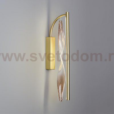 5468/4WL L-VISION ODL_EX27 сатинированн.латунь/градиент коричн./металл/стекло Настенный светильник LED*4W 3500K SPIRA