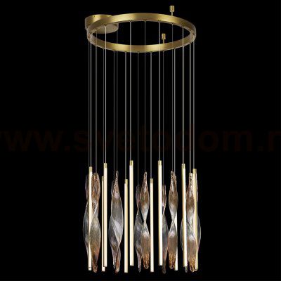 5468/66L L-VISION ODL_EX27 сатинированн.латунь/градиент коричн./металл/стекло Люстра LED*66W 3500K SPIRA