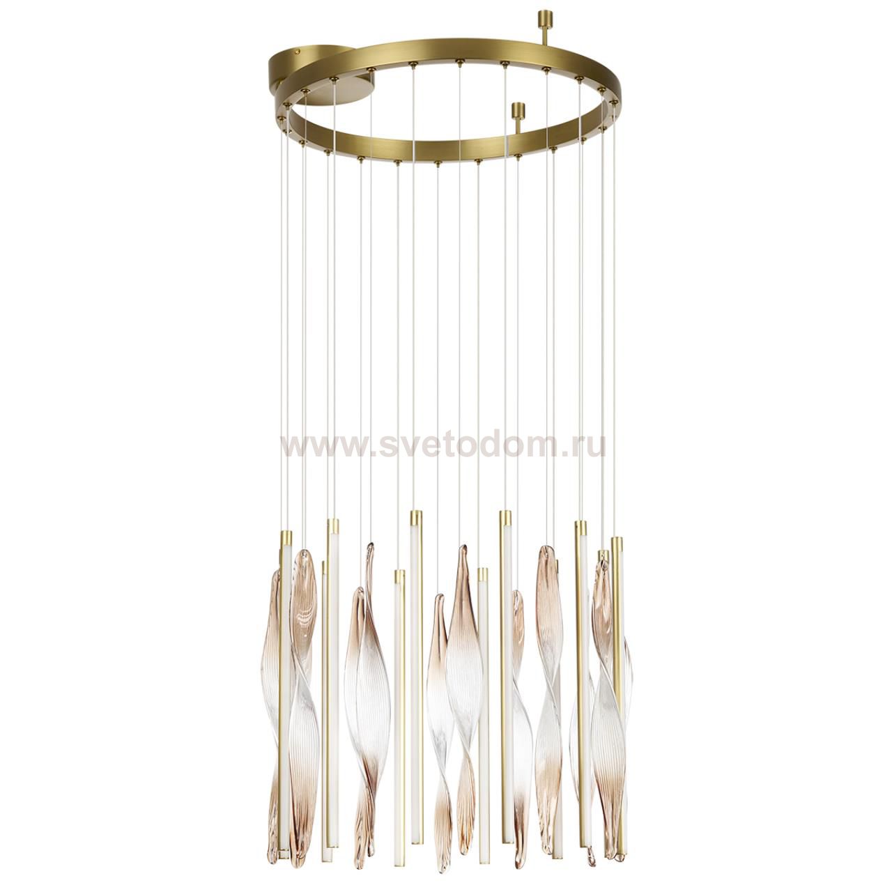 5468/66L L-VISION ODL_EX27 сатинированн.латунь/градиент коричн./металл/стекло Люстра LED*66W 3500K SPIRA