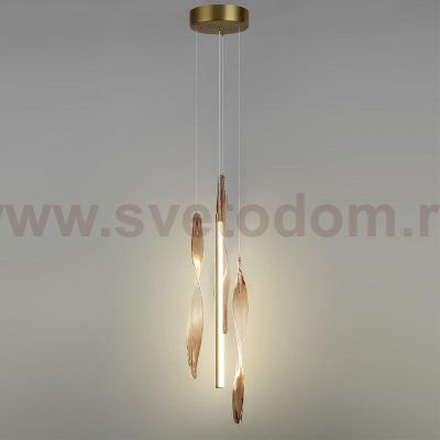 5468/9L L-VISION ODL_EX27 сатинированн.латунь/градиент коричн./металл/стекло Подвес LED*9W 3500K SPIRA