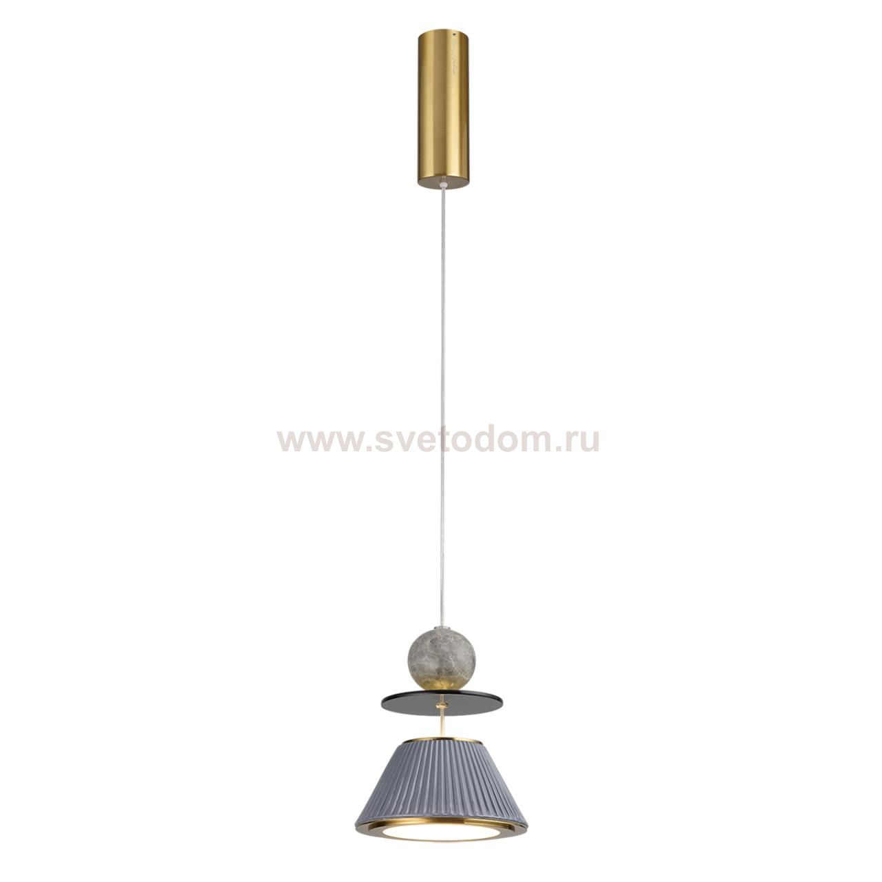 5475/10LG L-VISION ODL_EX27 сатинированн.латунь/синий/металл/стекло/мрамор/керамика Люстра LED*10W 3000K 664lm JAZZ