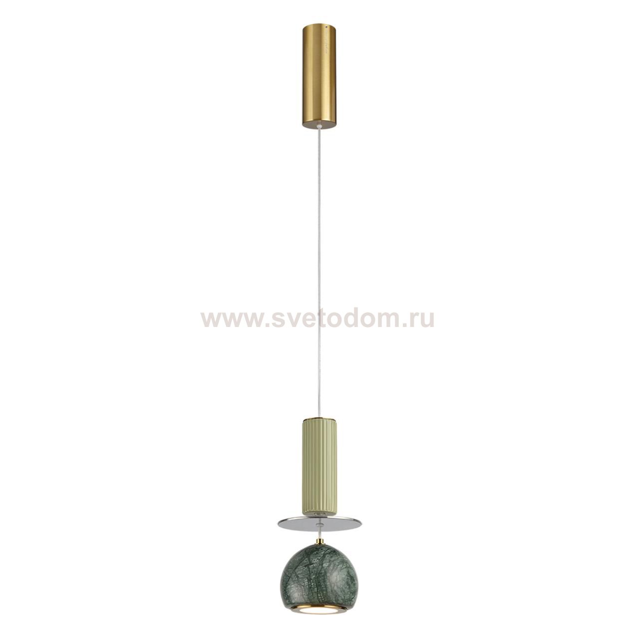 5475/4L L-VISION ODL_EX27 сатинированн.латунь/зеленый/металл/стекло/мрамор/керамика Подвес LED*4W 3000K 174lm JAZZ