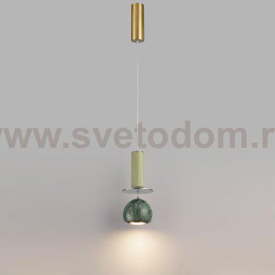 5475/4L L-VISION ODL_EX27 сатинированн.латунь/зеленый/металл/стекло/мрамор/керамика Подвес LED*4W 3000K 174lm JAZZ