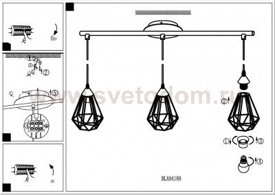 Светильник подвесной Eglo 94195 TARBES