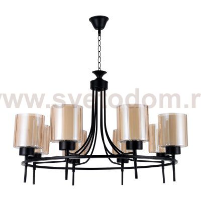 Люстра современная Экономсвет 55068/8BK BR+WT