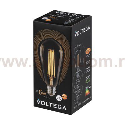 Лампочка светодиодная VG10-ST64Gwarm6W Voltega