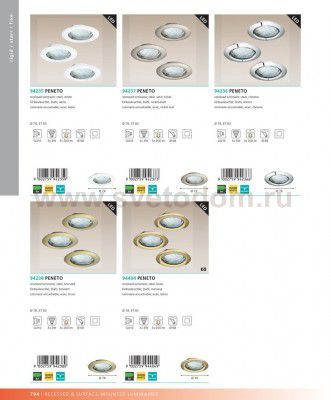 Встраиваемый и накладный светильник Eglo 94238 PENETO