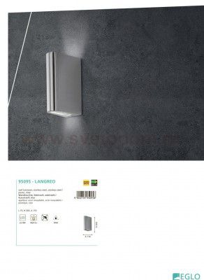 Уличный светодиодный настенный светильник Eglo 95095 LANGREO