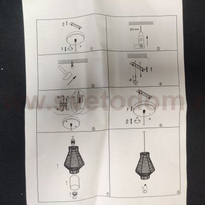 Светильник подвесной из ротанга Velante 569-716-01 бежевый