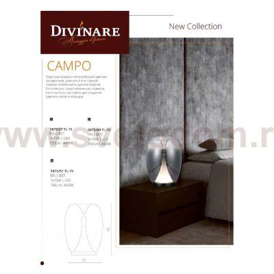 Настольная лампа Divinare 5875/51 TL-15 CAMPO