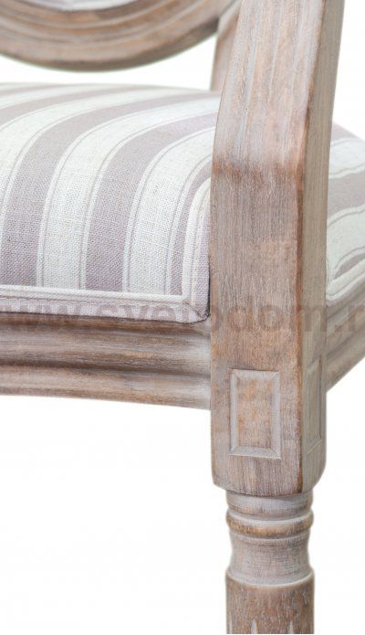 Мягкий стул с подлокотниками Volker Arm Pinstripe MAK interior 5KS24505-P Бежевый, серый