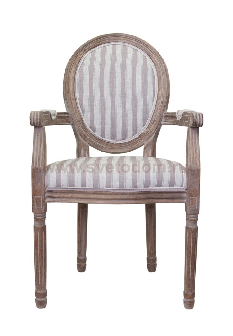 Мягкий стул с подлокотниками Volker Arm Pinstripe MAK interior 5KS24505-P Бежевый, серый