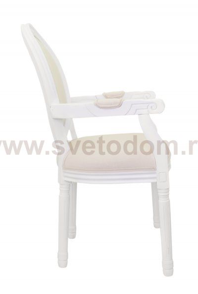 Мягкий стул с подлокотниками Volker Arm Beige and White MAK interior 5KS24505-W Бежевый, белый