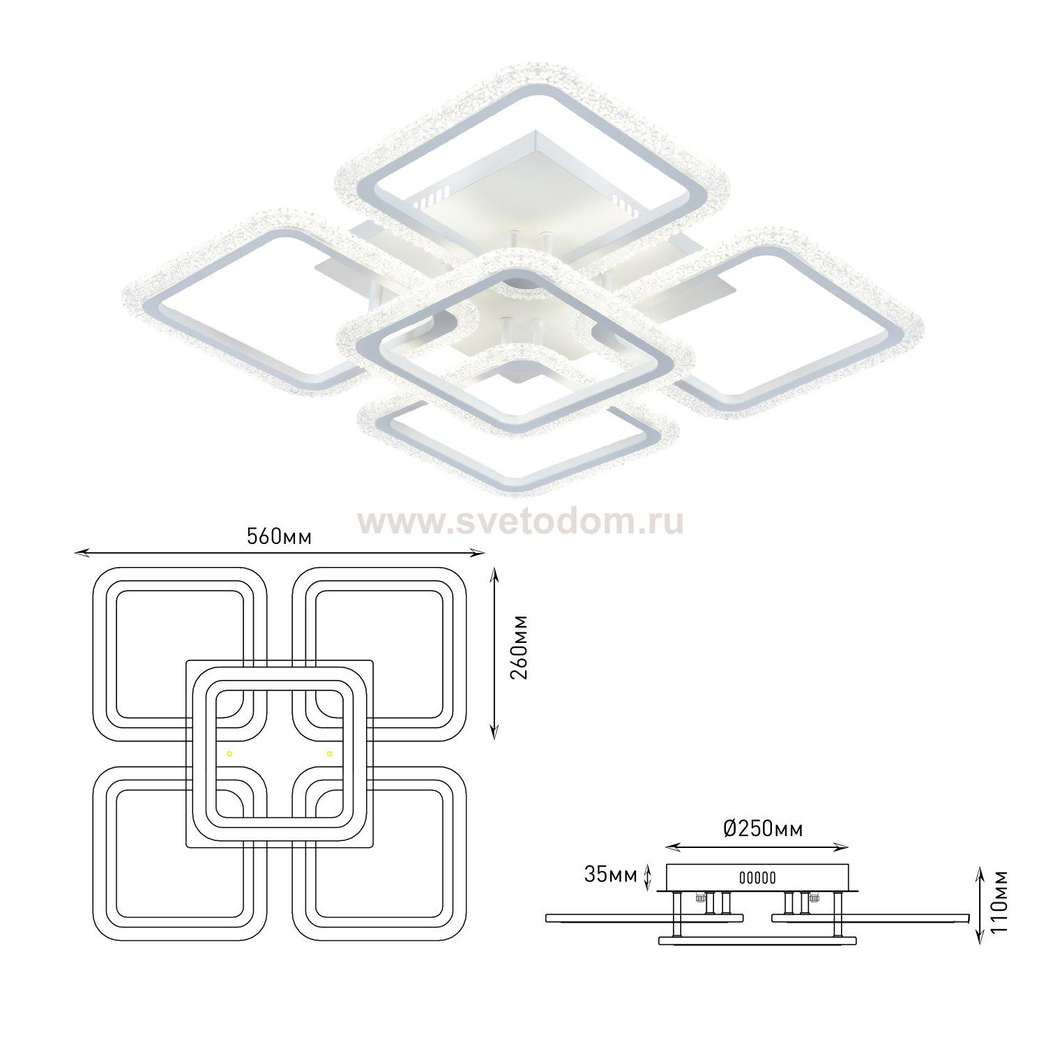 Светильник потолочный Rivoli Hilde 6084-105 светодиодный с пультом 140 Вт 3000К-6000К LED модерн