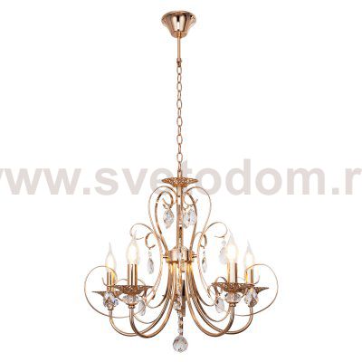 Люстра классическая с хрусталем 6091/5FGD+WT Экономсвет