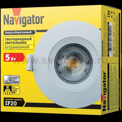 Светильник диодный Navigator 61 022 NDL-PR6-5W-840-WH-LED