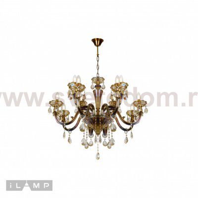 Подвесная люстра iLamp Asia 61081-8+4 Бронзовая