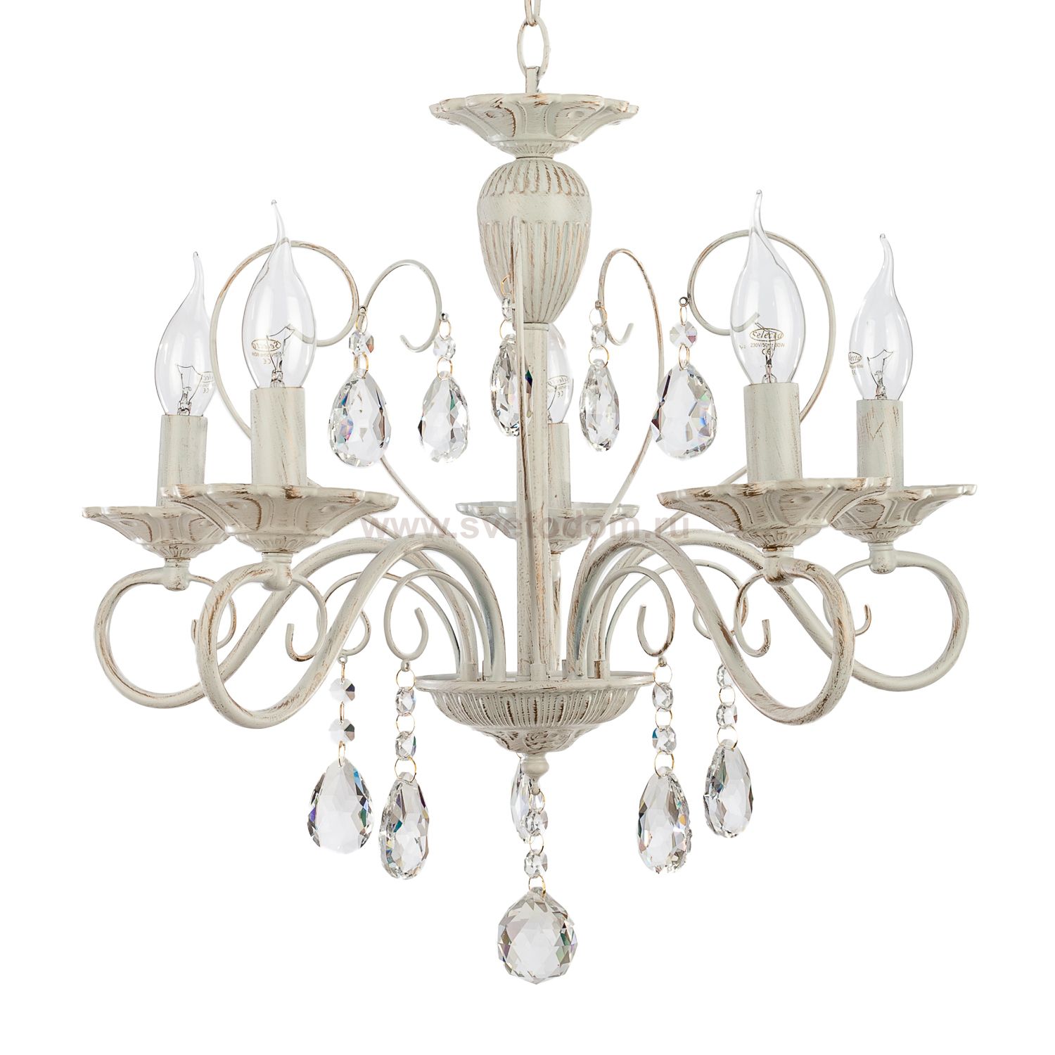 Люстра классическая с хрусталем Экономсвет 6108/5WT WT