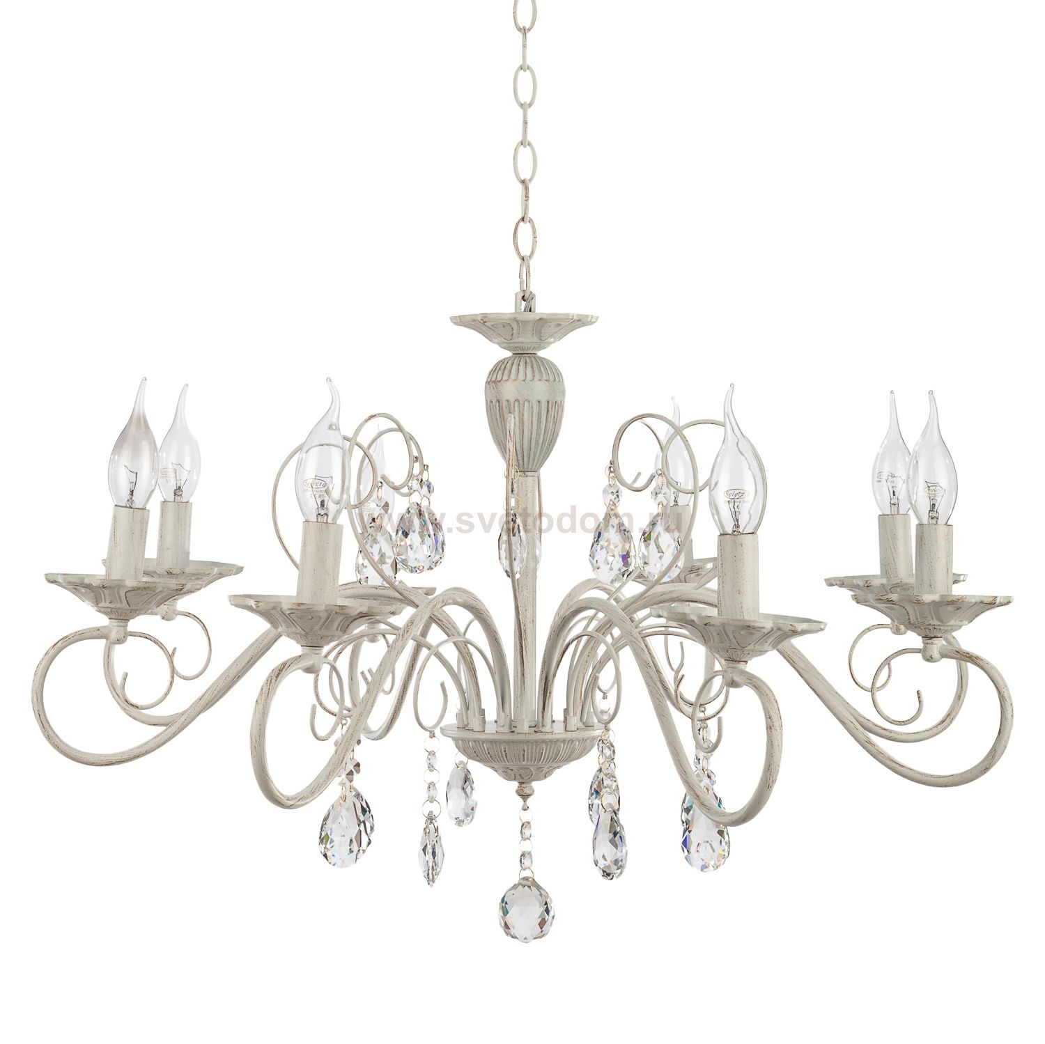 Люстра классическая с хрусталем Экономсвет 6108/8WT WT