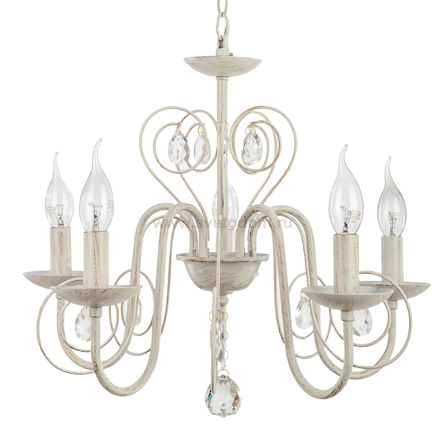 Люстра классическая с хрусталем Экономсвет 6109/5WT WT