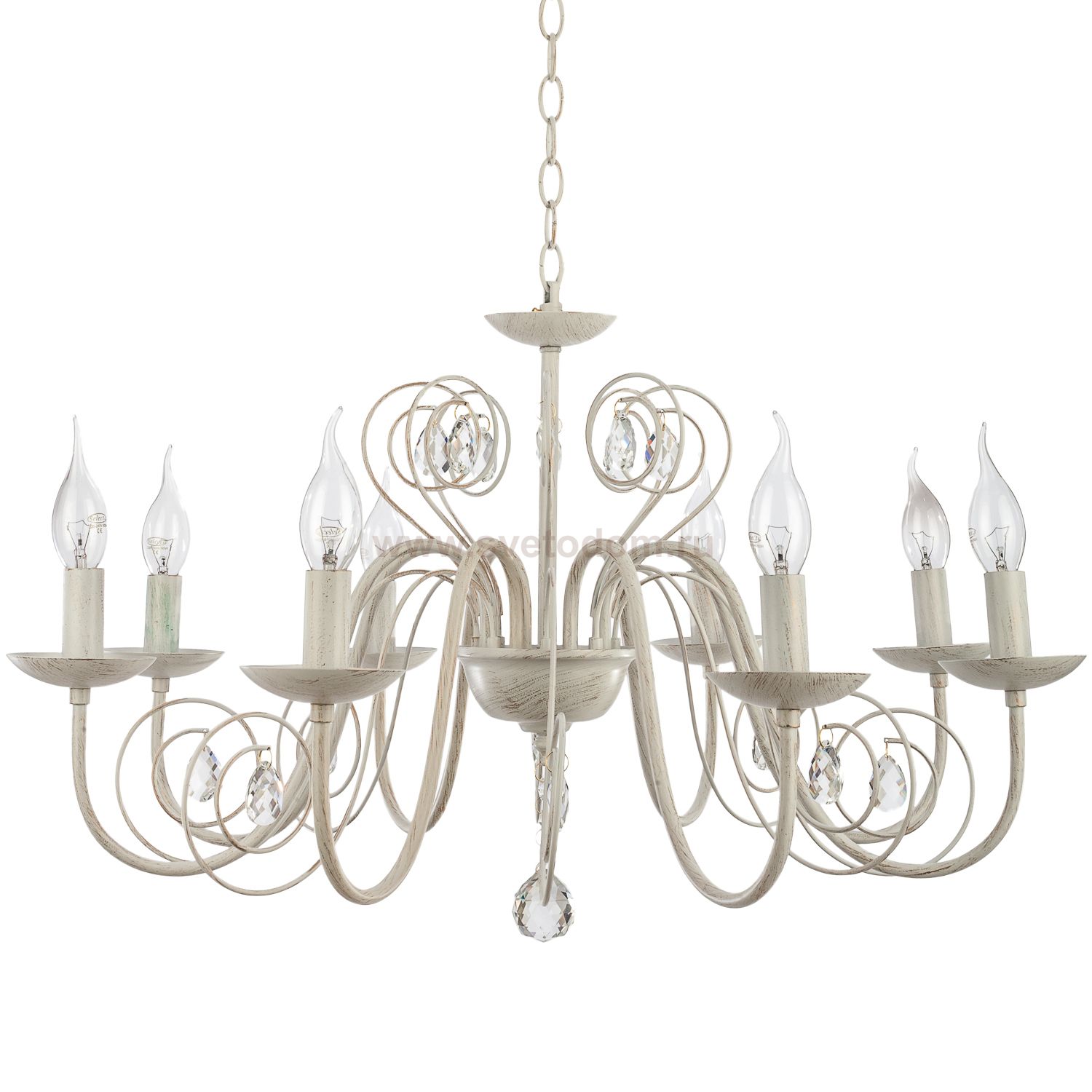 Люстра классическая с хрусталем Экономсвет 6109/8WT WT