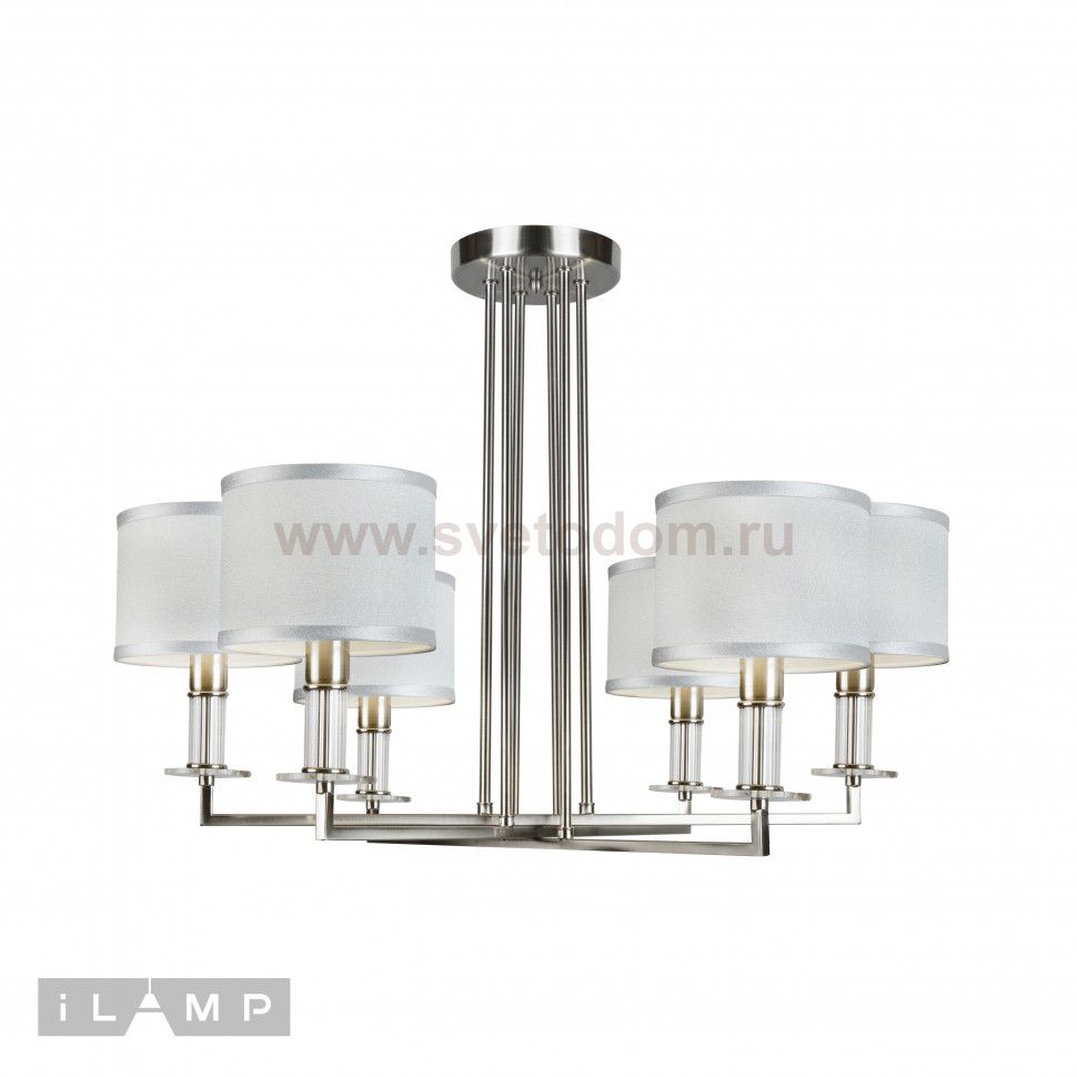 Потолочная люстра iLamp Domino 61240/6 Никель+серый