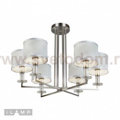 Потолочная люстра iLamp Domino 61240/6 Никель+серый