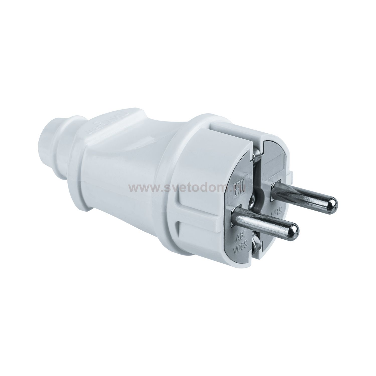 Вилка Navigator 61 359 NCA-PL02-16A-E-WH прямая с/з белая