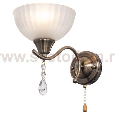 Светильник бра классическое с хрусталем Экономсвет 6138/1wAB WT