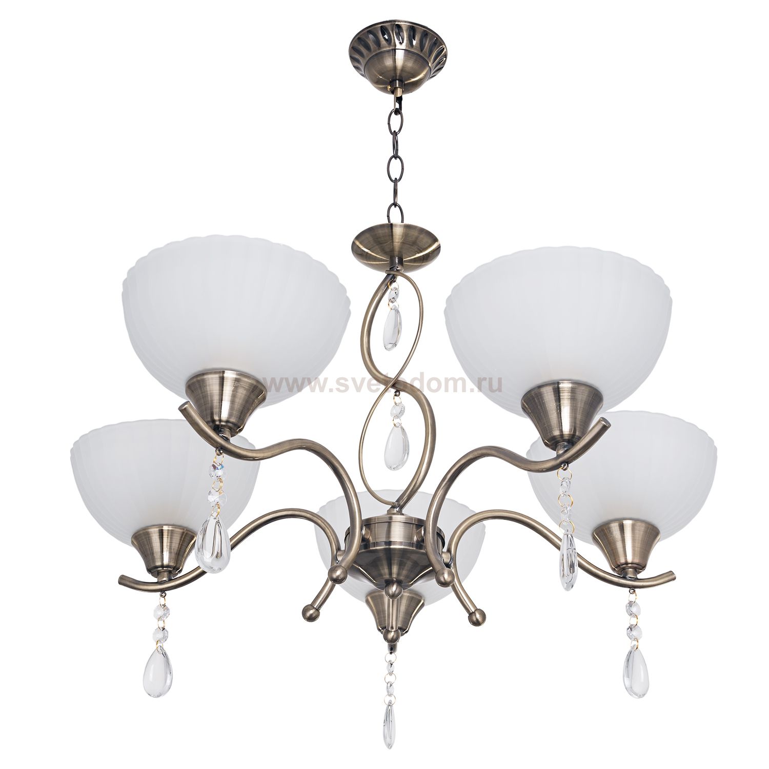 Люстра классическая с хрусталем Экономсвет 6138/5AB WT