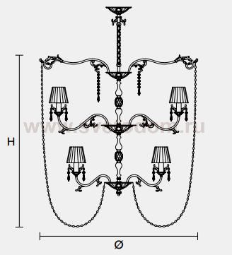 Подвесной светильник Masiero CLASSICA 6160 10+5