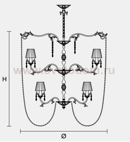 Подвесной светильник Masiero CLASSICA 6165 10+5