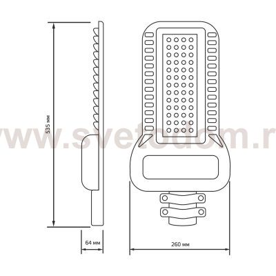 Светильник уличный Gauss Qplus 150W 18000lm 5000K 120-260V IP65 535*260*64мм черный КСС 
