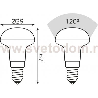 Лампа Gauss Elementary R39 4W 300lm 4100K Е14 LED