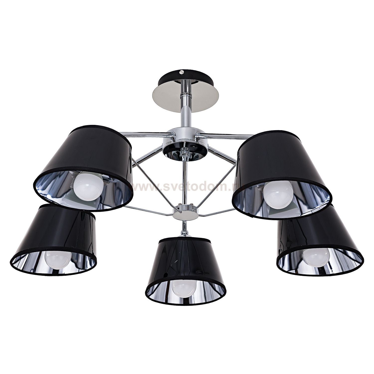 Светильник ЭкономСвет 6336/5CR BK+SV