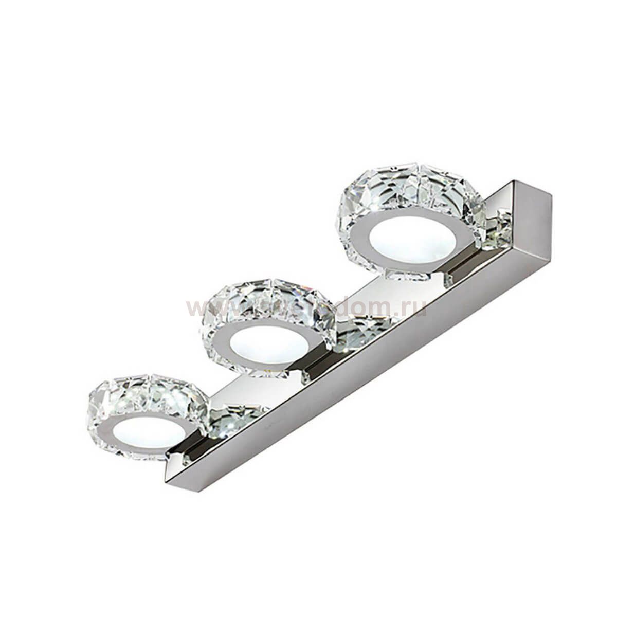 Подсветка АГАЛОН хром w46*11,5 h5 Led 9W (4000K) Кнопка On/Off Kink light 6442-3Y