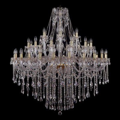 Большая хрустальная люстра Bohemia Ivele 1415/24+12+6/460-140/G