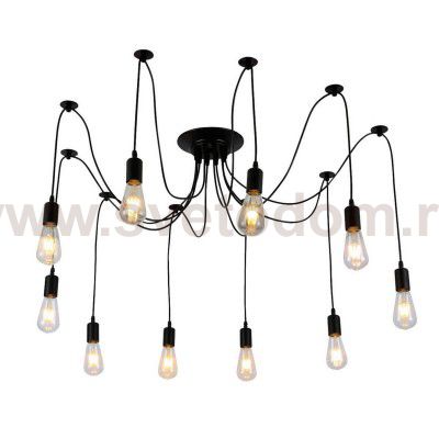 Подвесной светильник БЛИЦ черный d120 h100(max) E27 10*40W Kink light 6507-10ax
