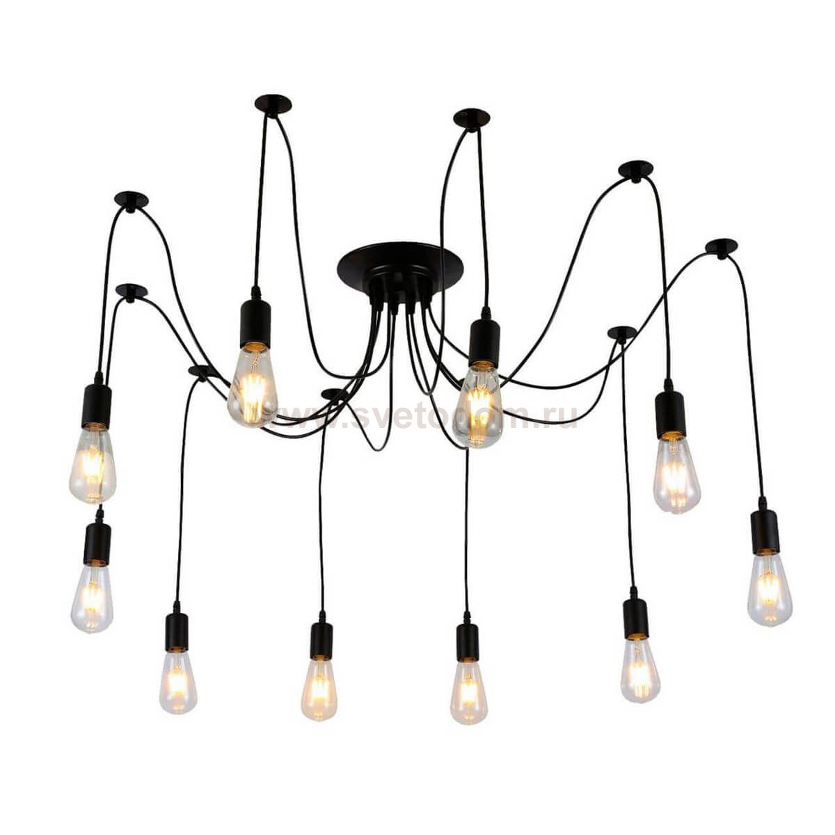 Подвесной светильник БЛИЦ черный d120 h100(max) E27 10*40W Kink light 6507-10ax