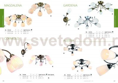 Люстра трехрожковая Arte lamp A6545PL-3BC ALESSIA