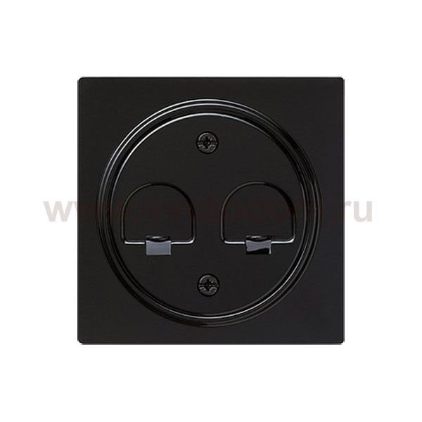 Gira S-Color Черный Накладка 2-ой прямой ТЛФ/комп розетки (G66247)