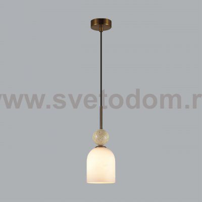 6625/1B MIDCENT ODL26 Подвесной светильник  бронзовый/белый/камень/металл IP20 E14 40W  220-240V LOLLA