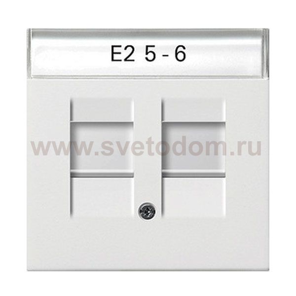 Gira F100 Бел глянц Накладка 2-ой прямой ТЛФ/комп розетки (Суппорт арт. G19х00) (G663112)