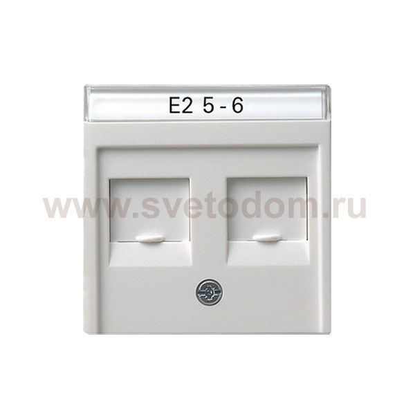 Gira S-55 Бел Накладка 2-ой прямой ТЛФ/комп розетки (Суппорт арт. G19х00) (G66327)