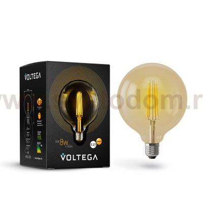 Светодиодная лампа ретро Voltega VG10-G125Gwarm8W